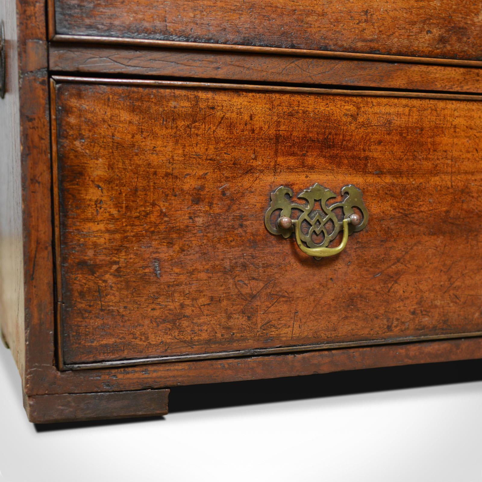 Antique Campaign Chest of Drawers, English, Late Georgian, Walnut, circa 1780 4