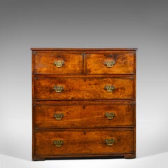 Antique Campaign Chest of Drawers, English, Late Georgian, Walnut, circa 1780