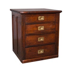 Used Campaign Chest of Drawers, English, Pitch Pine, Shop Retail, Victorian