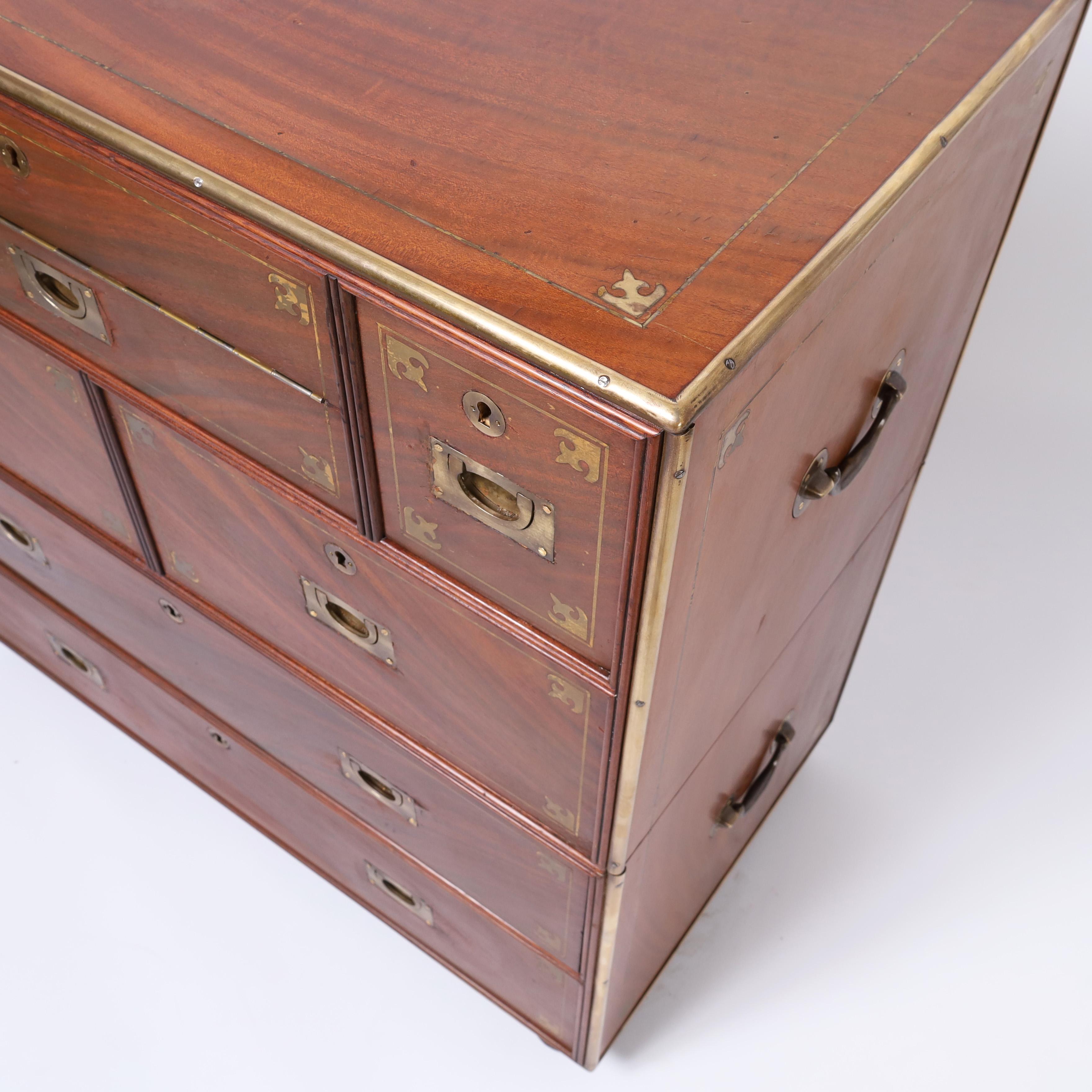 20th Century Antique Campaign Chest with Desk For Sale