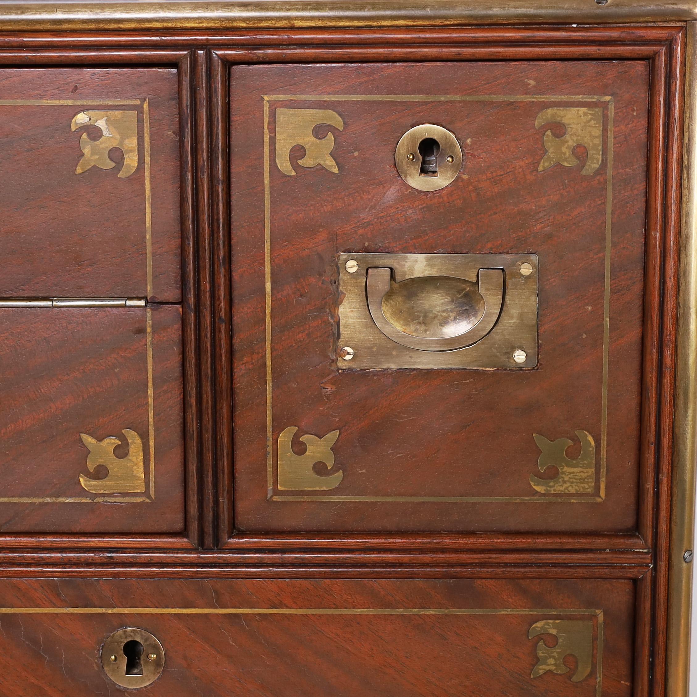 Antique Campaign Chest with Desk For Sale 1