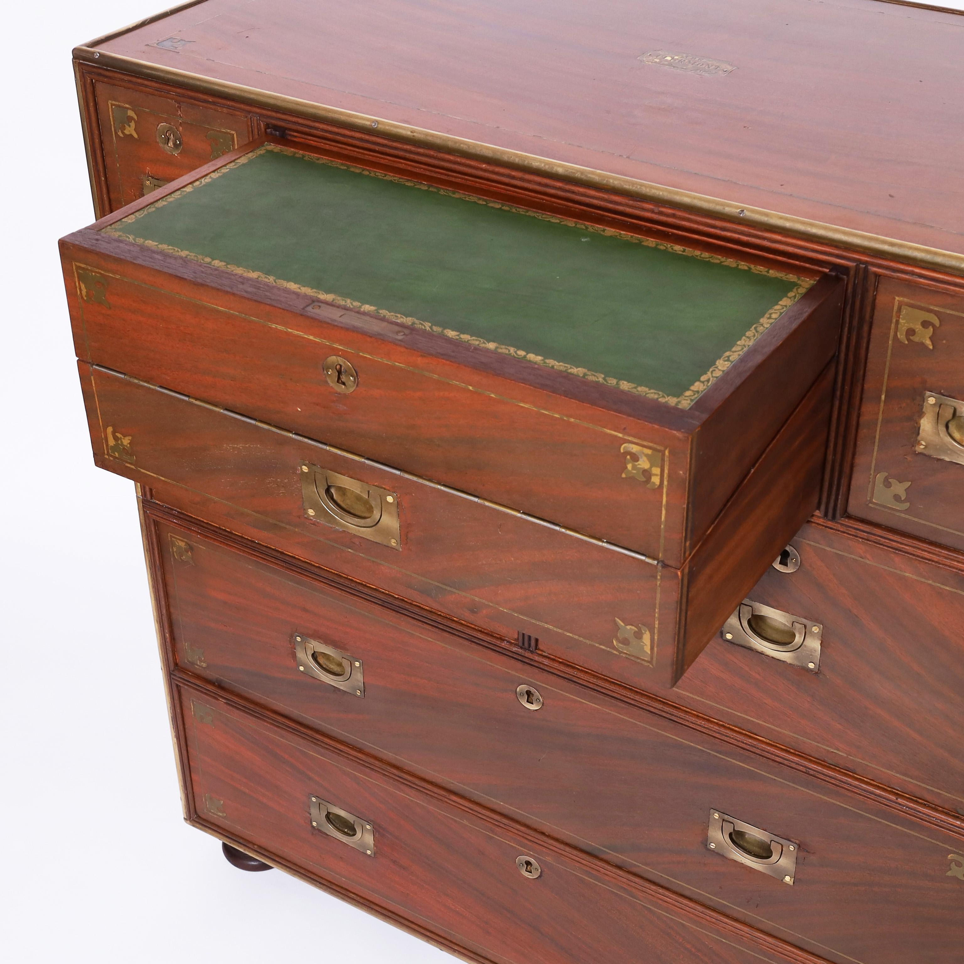 Antique Campaign Chest with Desk For Sale 2