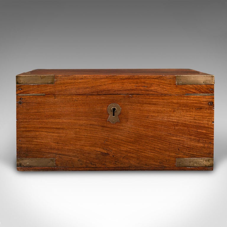 Antique Campaign Correspondence Box, Indian, Colonial Writing Case