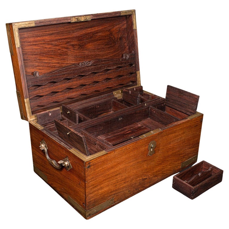 Antique Campaign Correspondence Box, Indian, Colonial Writing Case ...