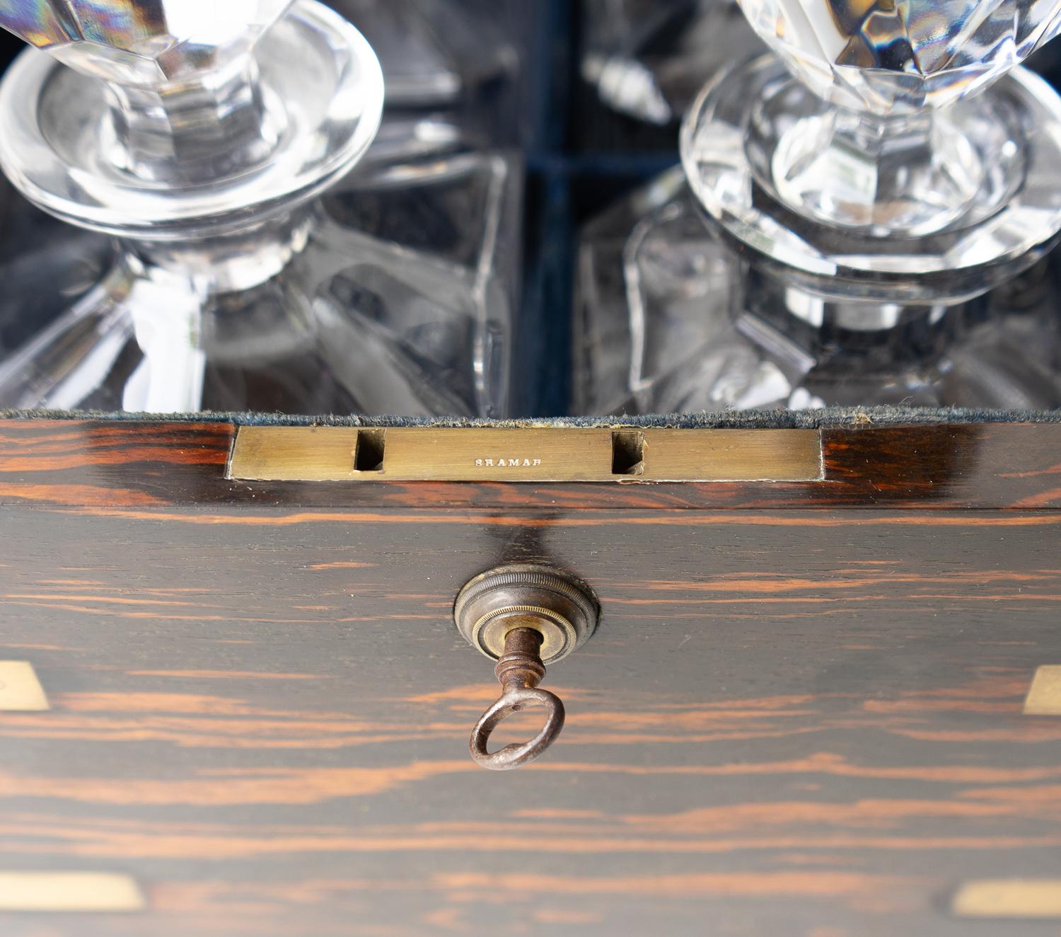 Antique Campaign Decanter Box, Coromandel With Brass Fittings, 19th Century 7