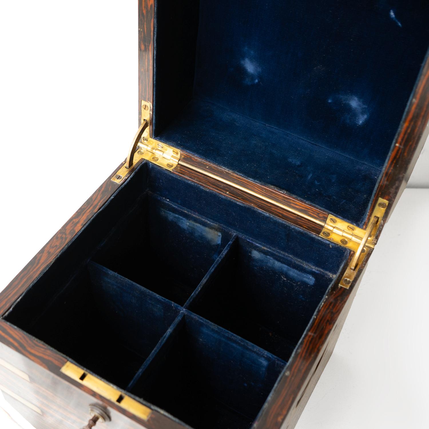 Antique Campaign Decanter Box, Coromandel With Brass Fittings, 19th Century For Sale 10