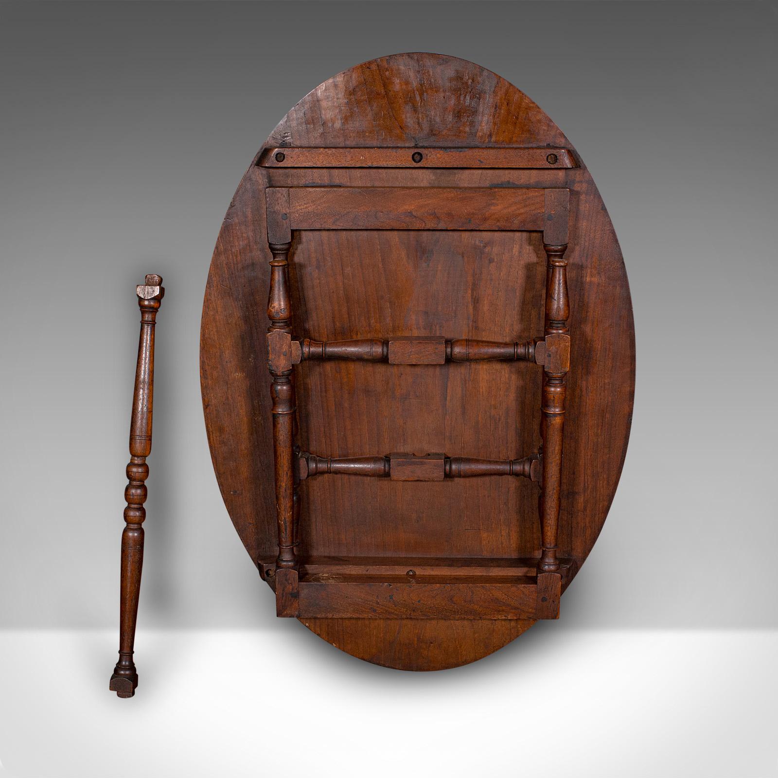 Ancienne table de mess Campaigner, anglaise, noyer, ovale, occasionnelle, victorienne, 1900 en vente 3