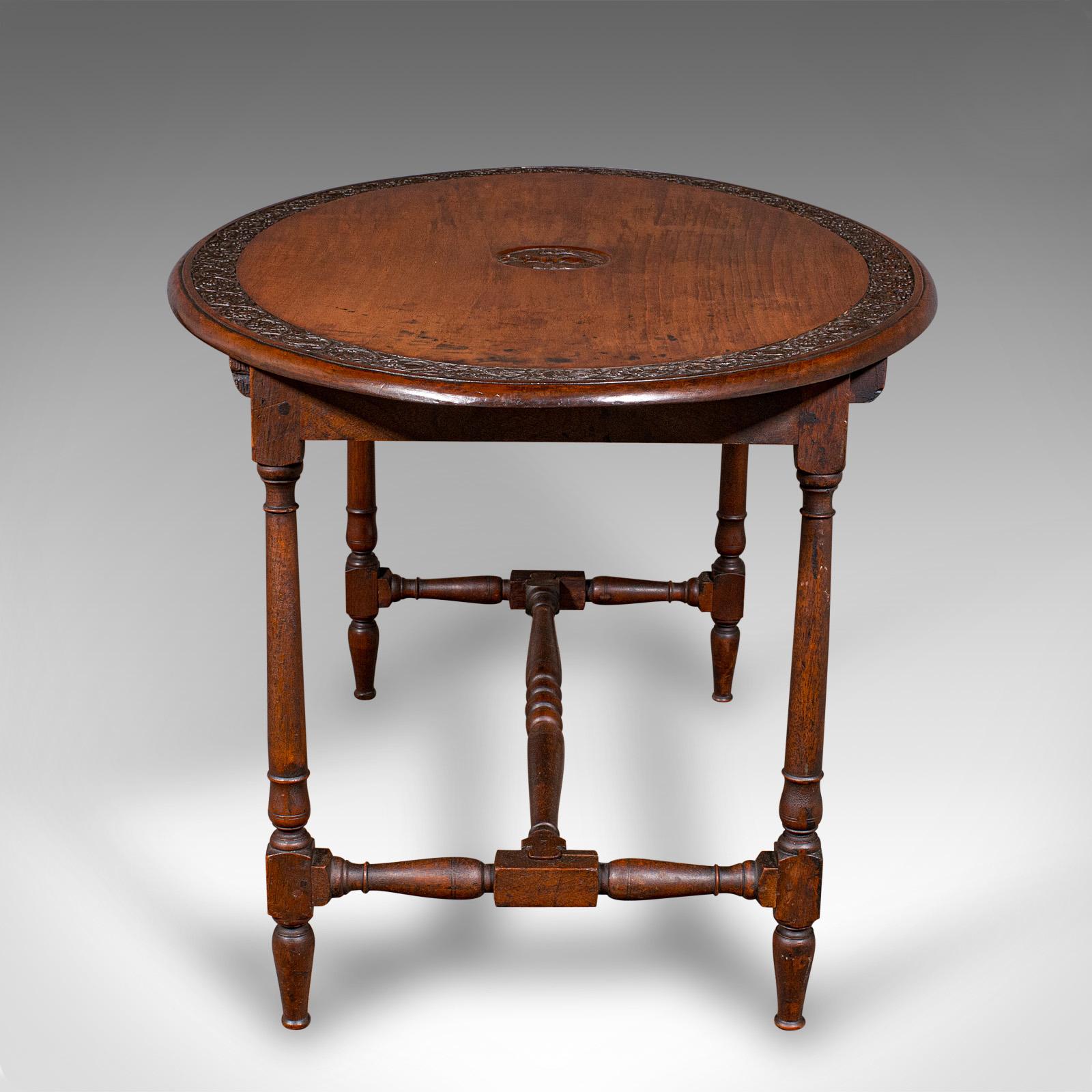 Victorien tardif Ancienne table de mess Campaigner, anglaise, noyer, ovale, occasionnelle, victorienne, 1900 en vente