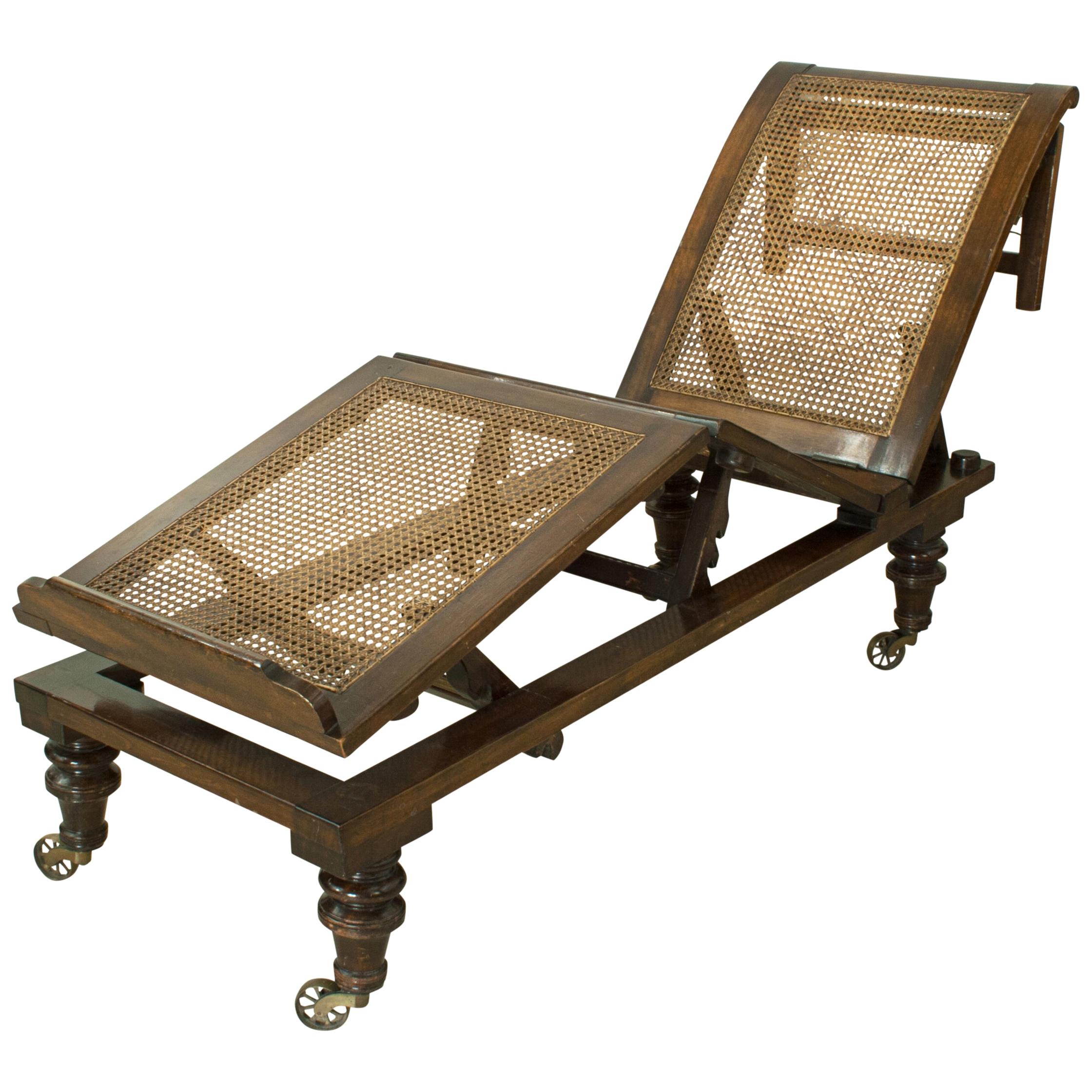 Antique Campaign Reclining Day Bed by Alfred Carter's Patent