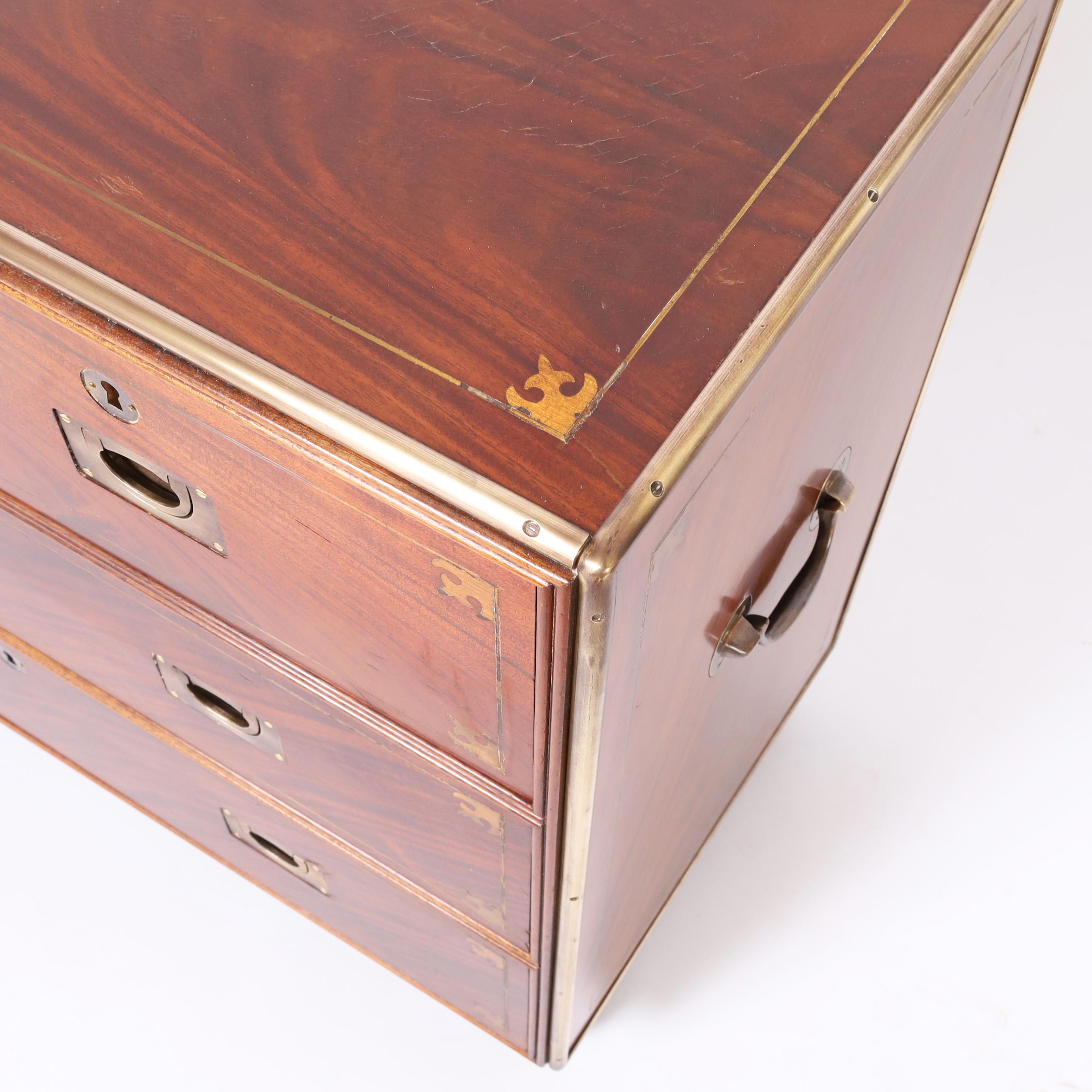 20th Century Antique Campaign Style Chest For Sale