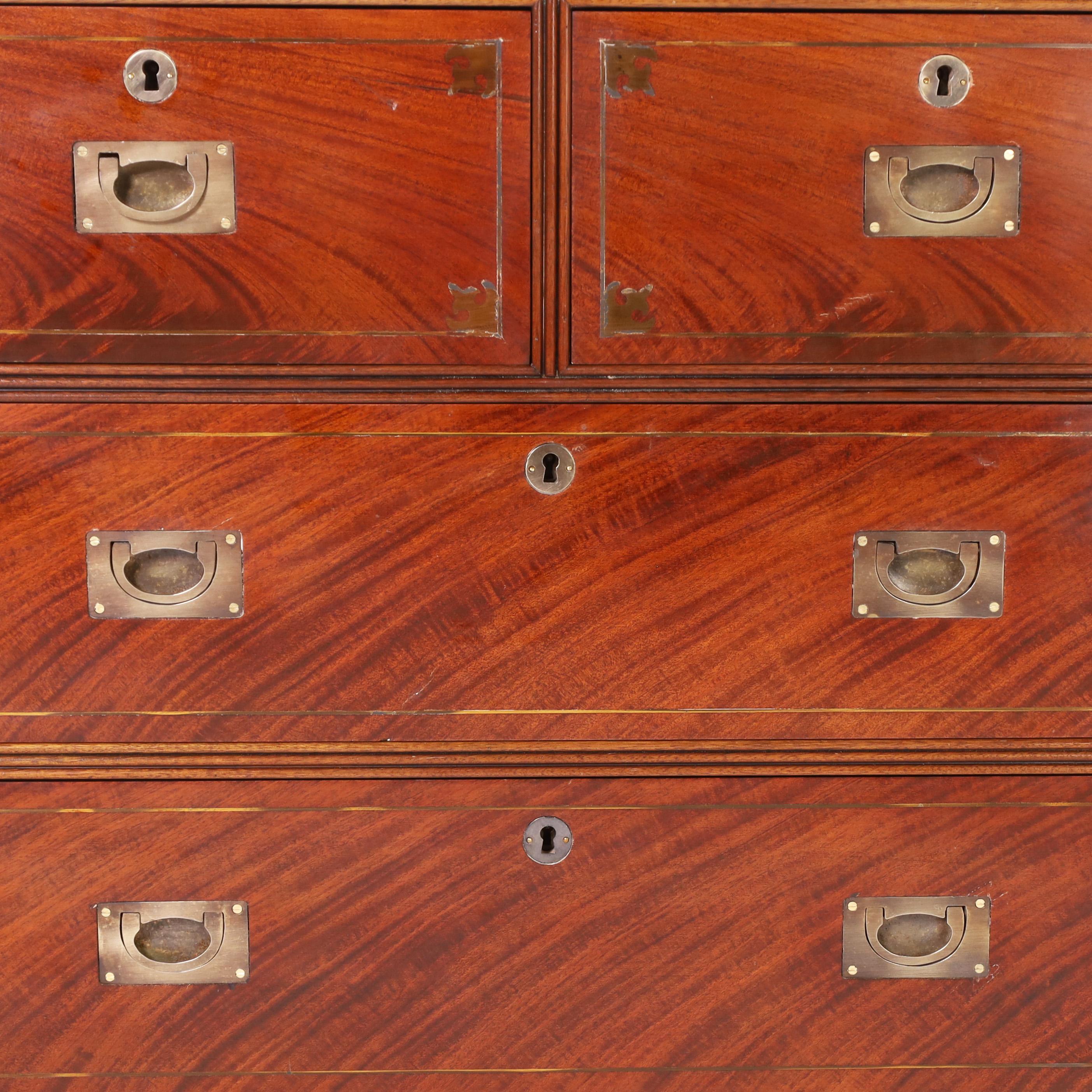 Antique Campaign Style Chest For Sale 1