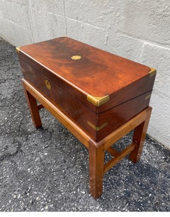 Antique Campaign Style Lap Desk on Stand