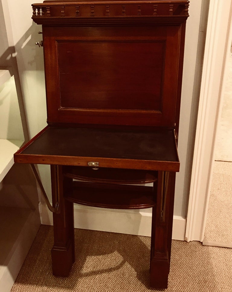 Antique Campaign Style Wall Desk For Sale at 1stDibs