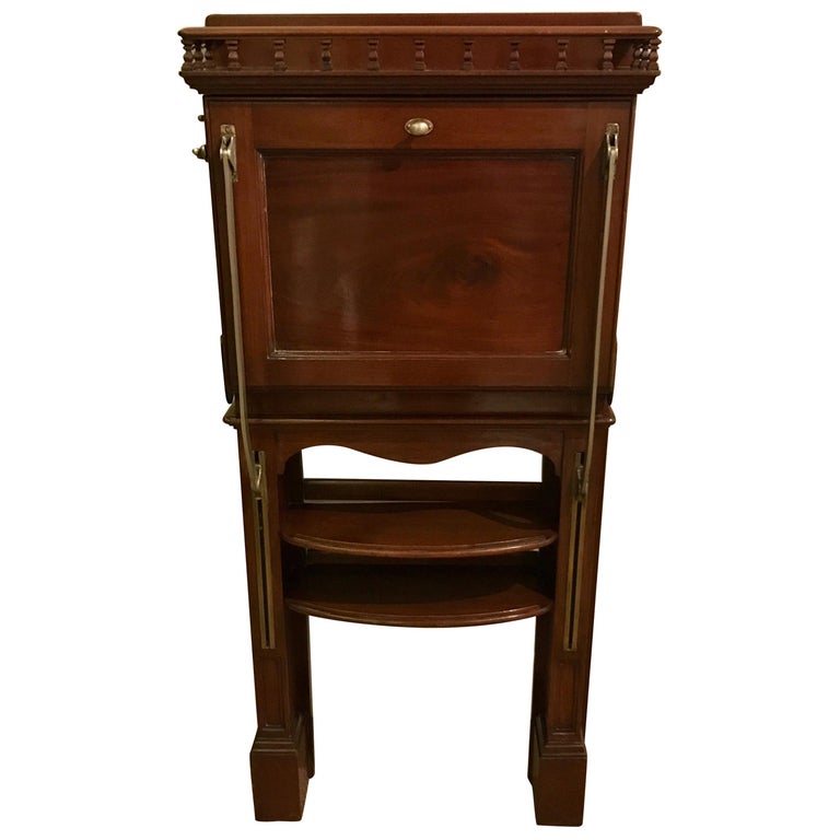 Antique Campaign Style Wall Desk For Sale at 1stDibs