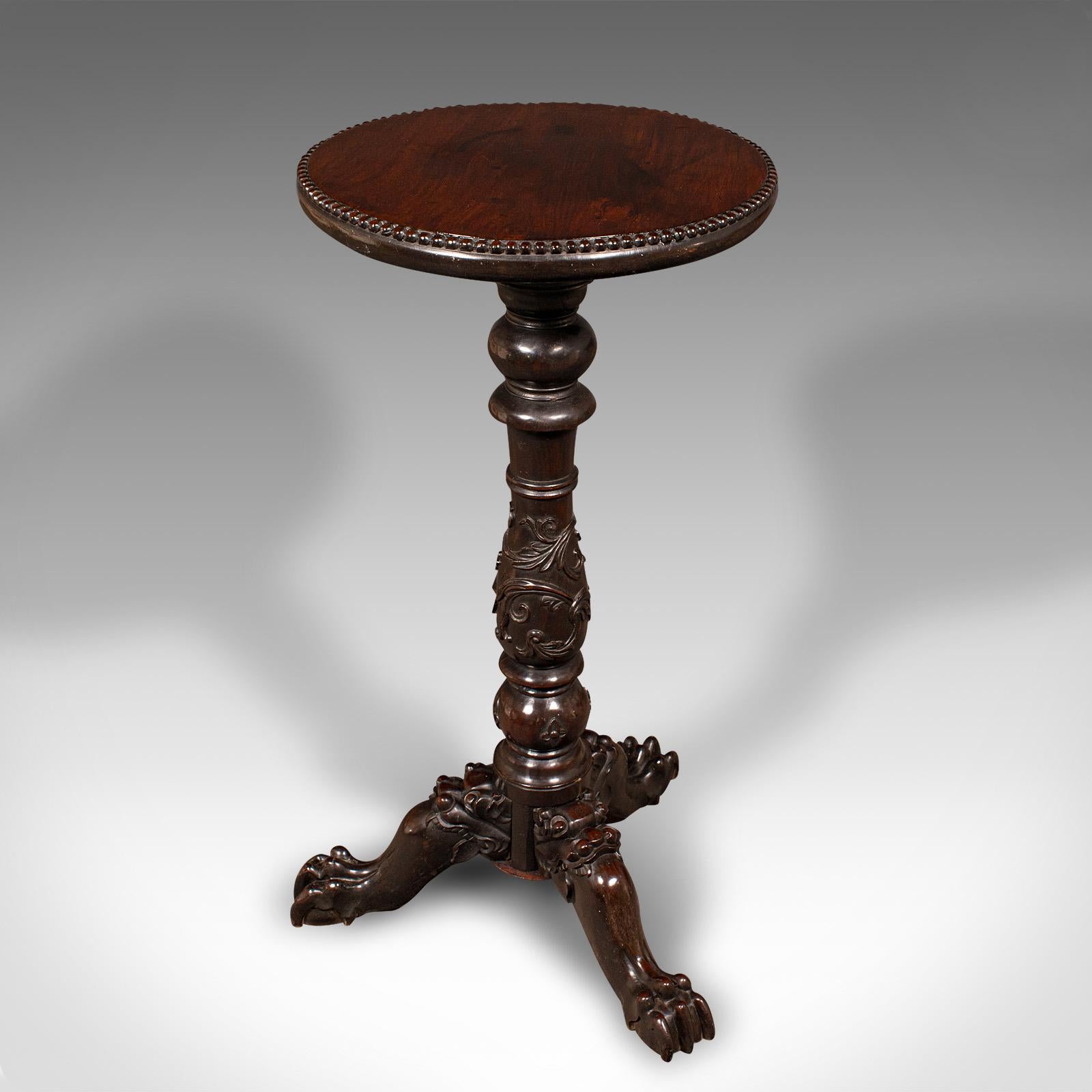 Britannique Antique Campaigner Torchere, English, Side Table, Planter Stand, William IV, 1835 en vente