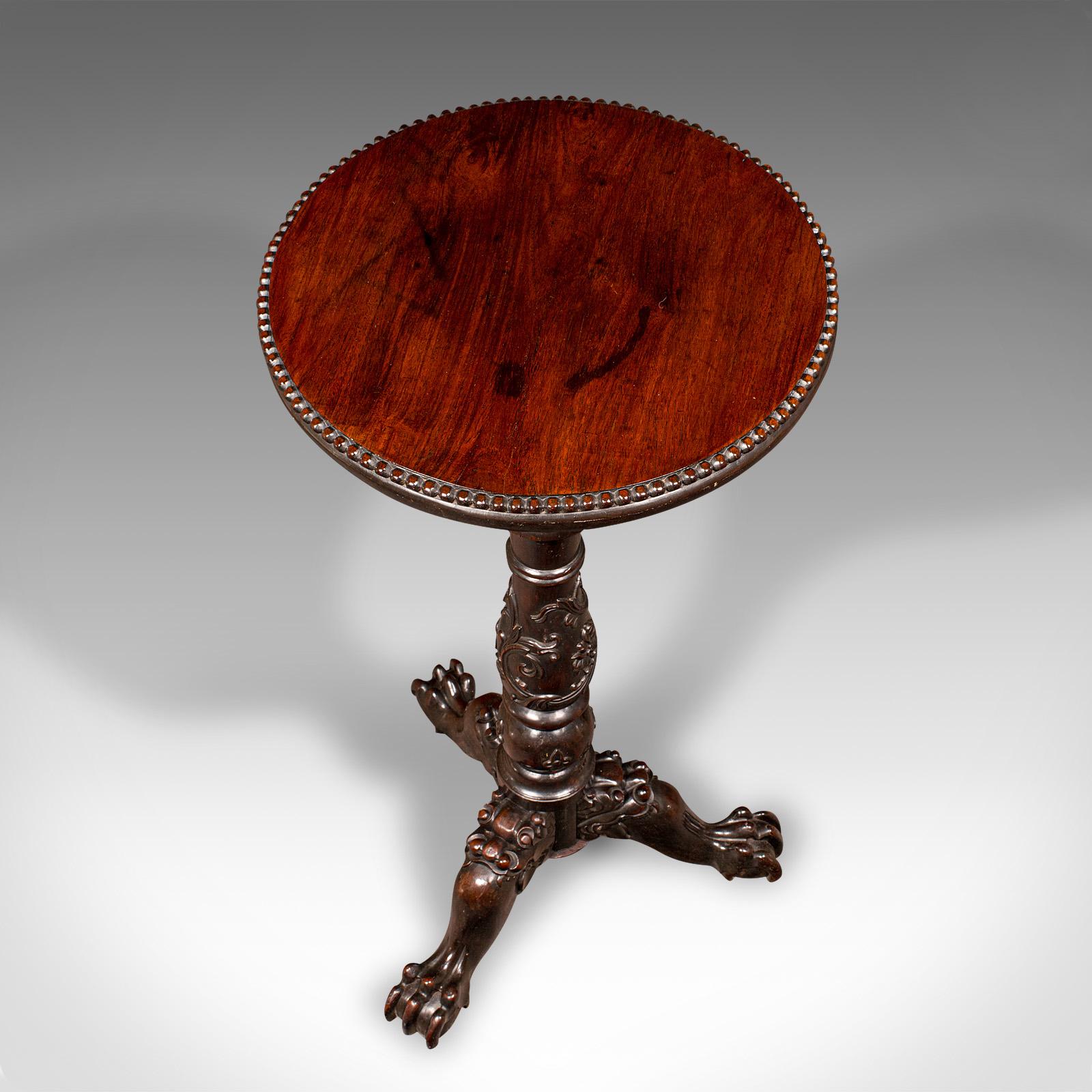 Bois Antique Campaigner Torchere, English, Side Table, Planter Stand, William IV, 1835 en vente