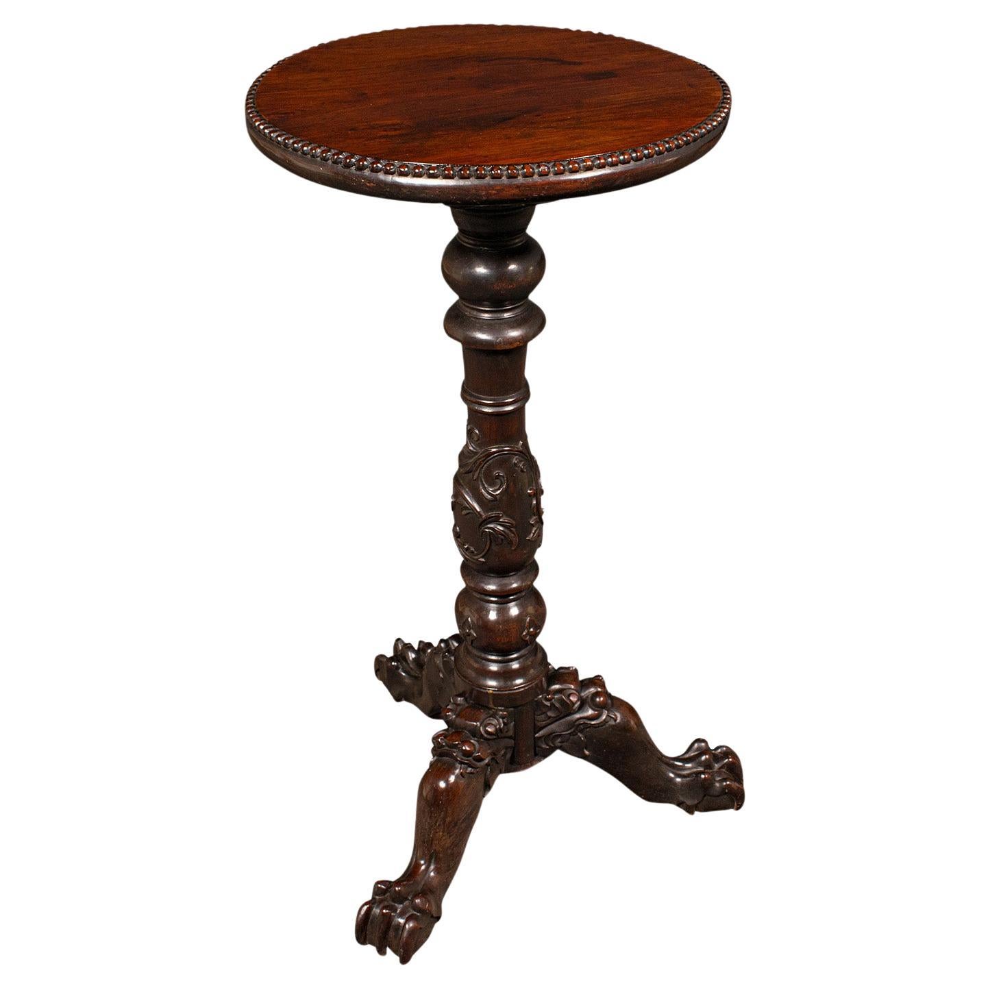 Antique Campaign Torchere, English, Side Table, Planter Stand, William IV, 1835