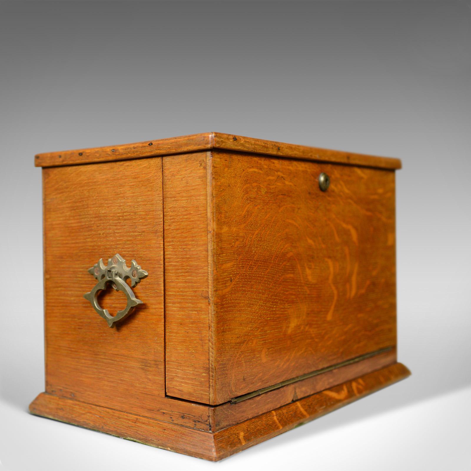 Antique Campaign Writing Box, English, Victorian, Oak, Stationery, 1887 4