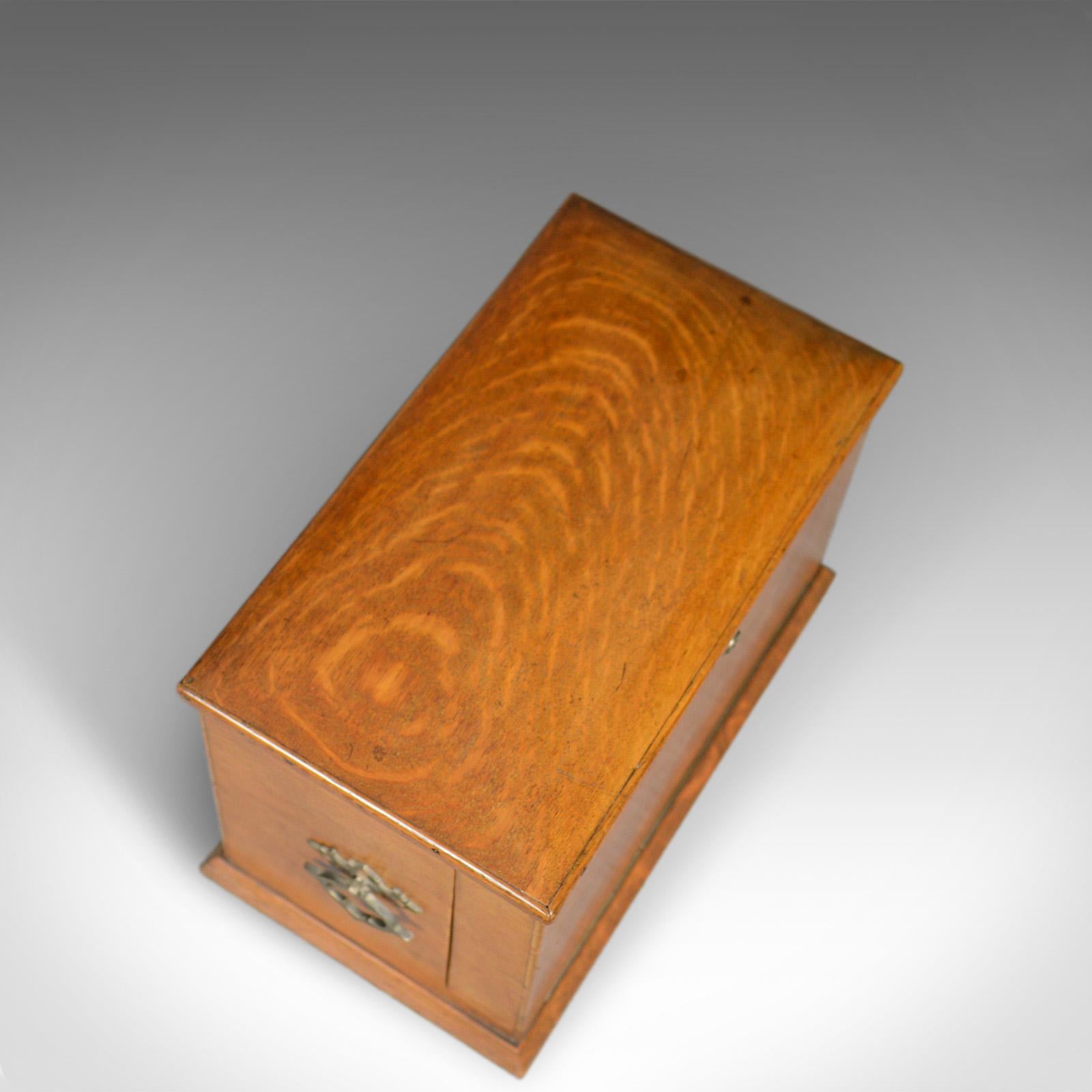 Antique Campaign Writing Box, English, Victorian, Oak, Stationery, 1887 5