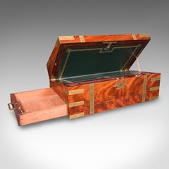 Antique Campaigner Writing Slope, English Correspondence Box, Book Rest, Victorian