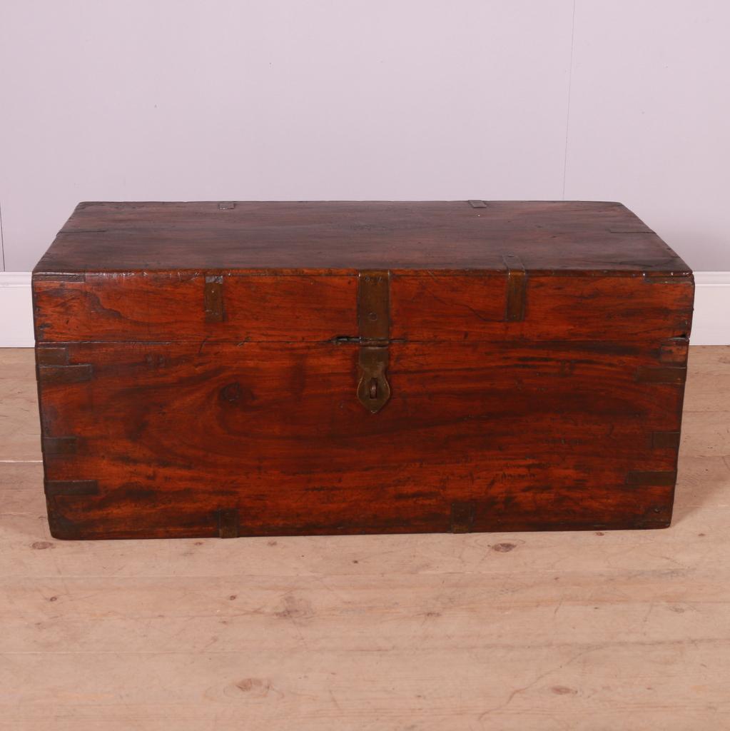 Large 19th C brass bound camphor travel trunk. 1890

Perfect for hiding blankets, toys etc

  

Dimensions
40 inches (102 cms) wide
19.5 inches (50 cms) deep
17.5 inches (44 cms) high.