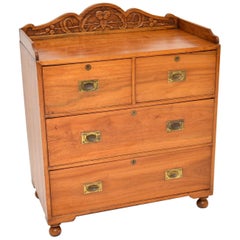 Antique Camphor Wood Campaign Chest of Drawers