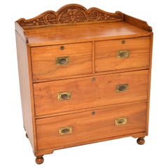 Antique Camphor Wood Campaign Chest of Drawers