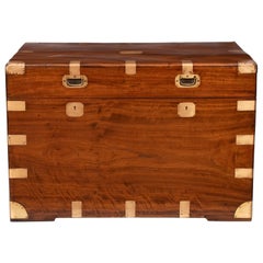 Antique Camphor Wood Military Campaign Trunk, circa 1850