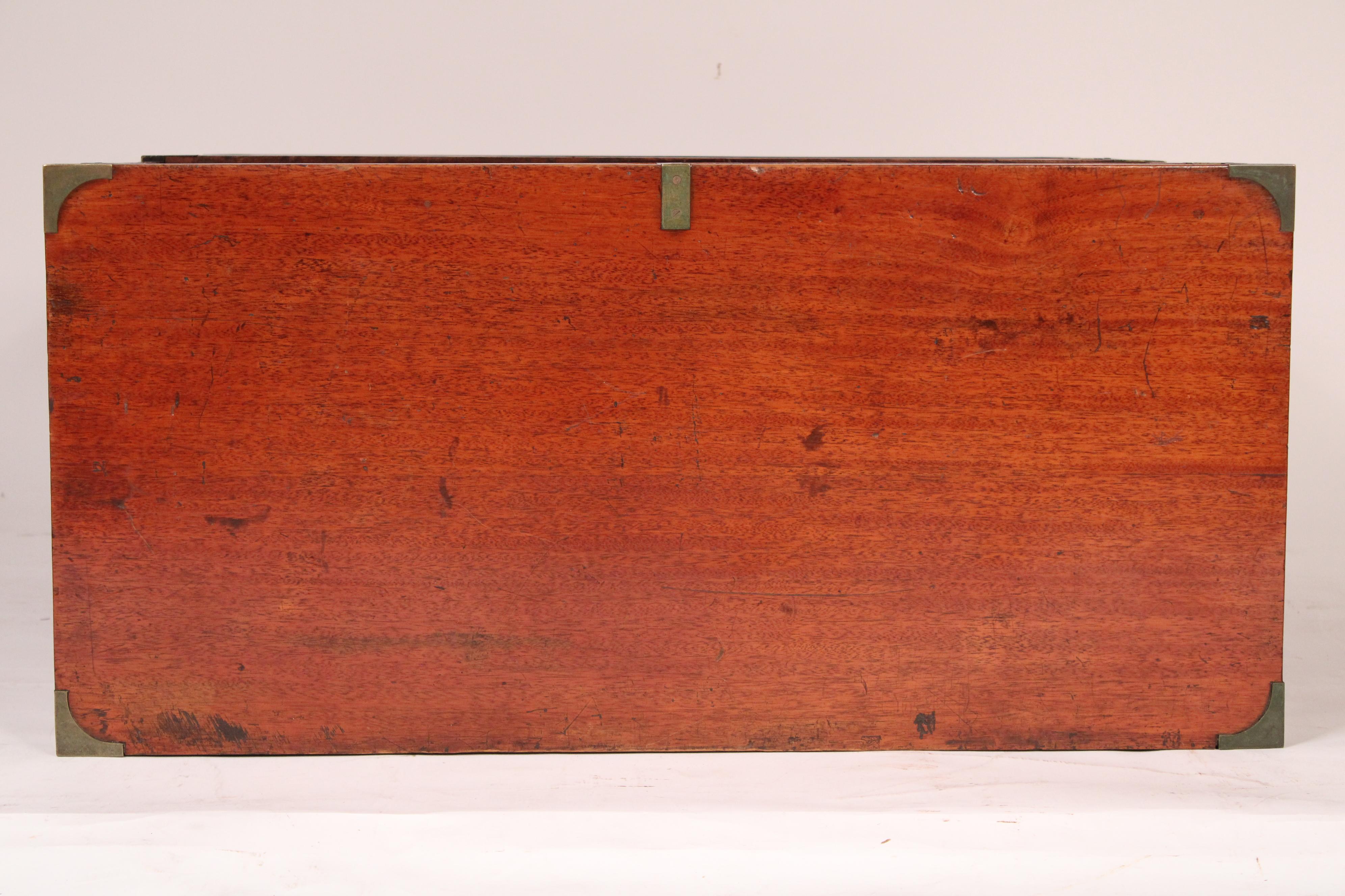 Late 19th Century Antique Camphor Wood Two Part Campaign Chest For Sale