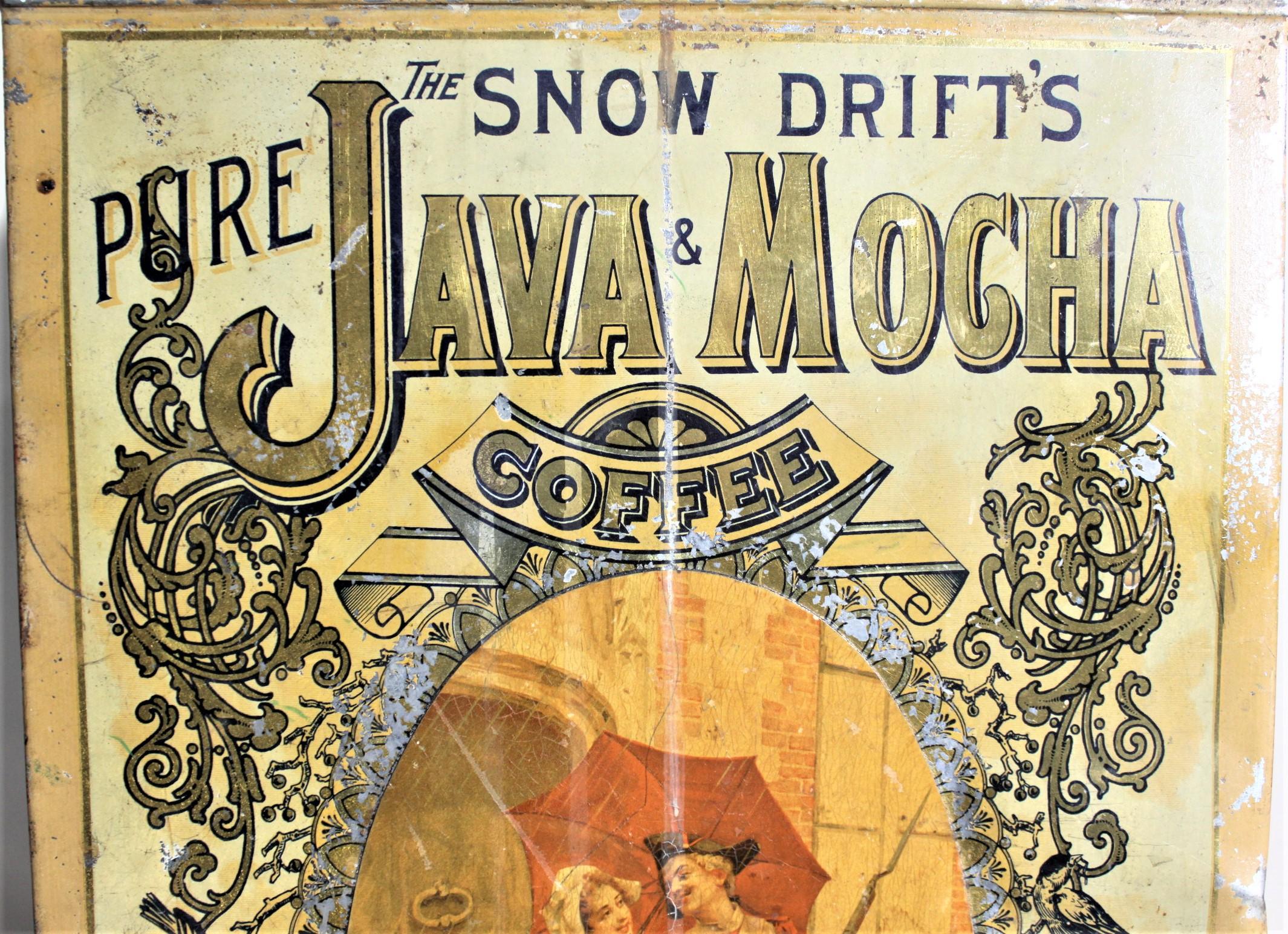 Antique Canadian General Store Snow Drift Mocha Coffee Advertising Display Tin For Sale 5