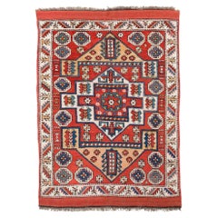 Antique Canakkale Rug Anatolian Carpet Turkish Golden Plate Design 19th Century