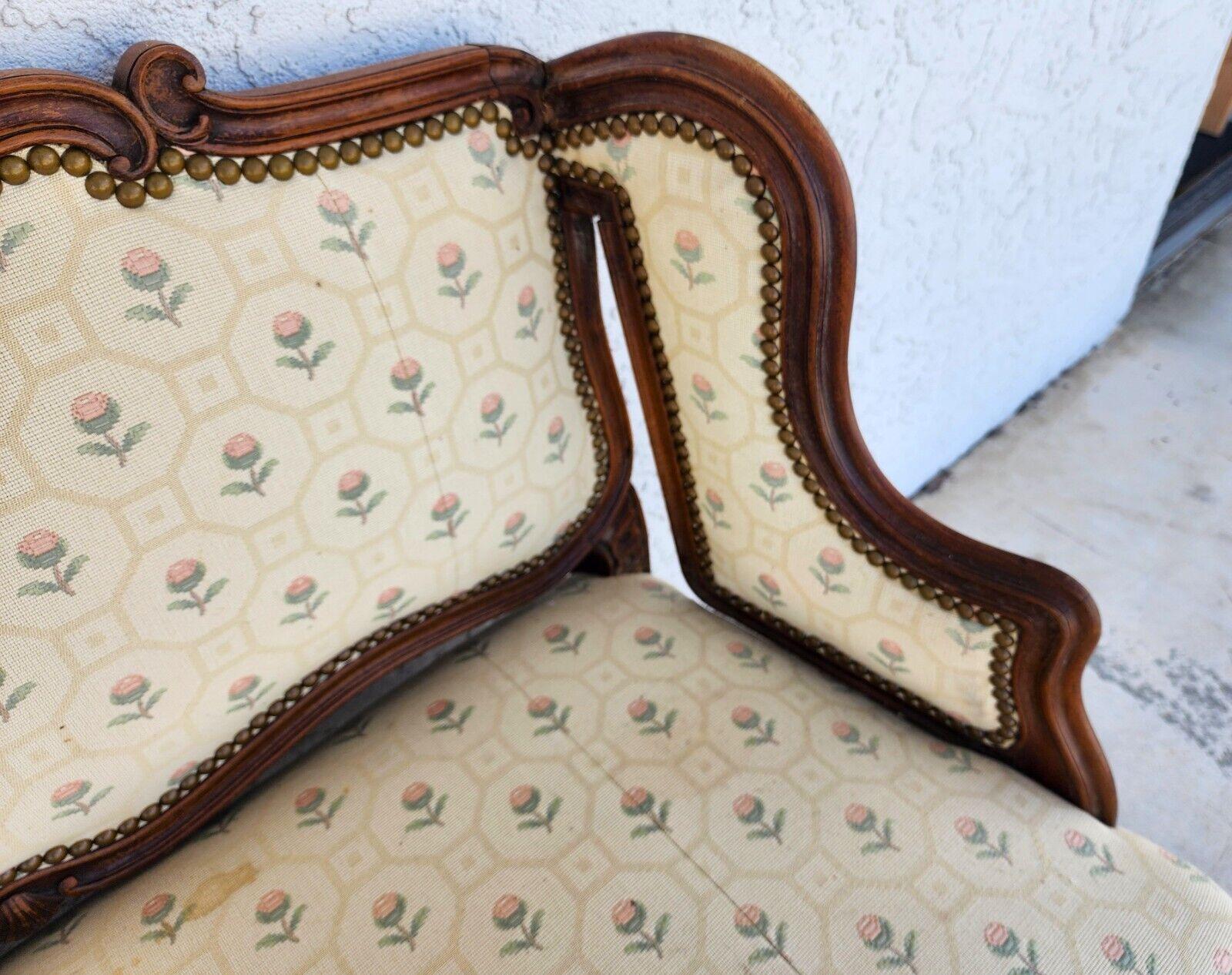 Antique Canape Bench Louis XV Style 1800s In Good Condition For Sale In Lake Worth, FL