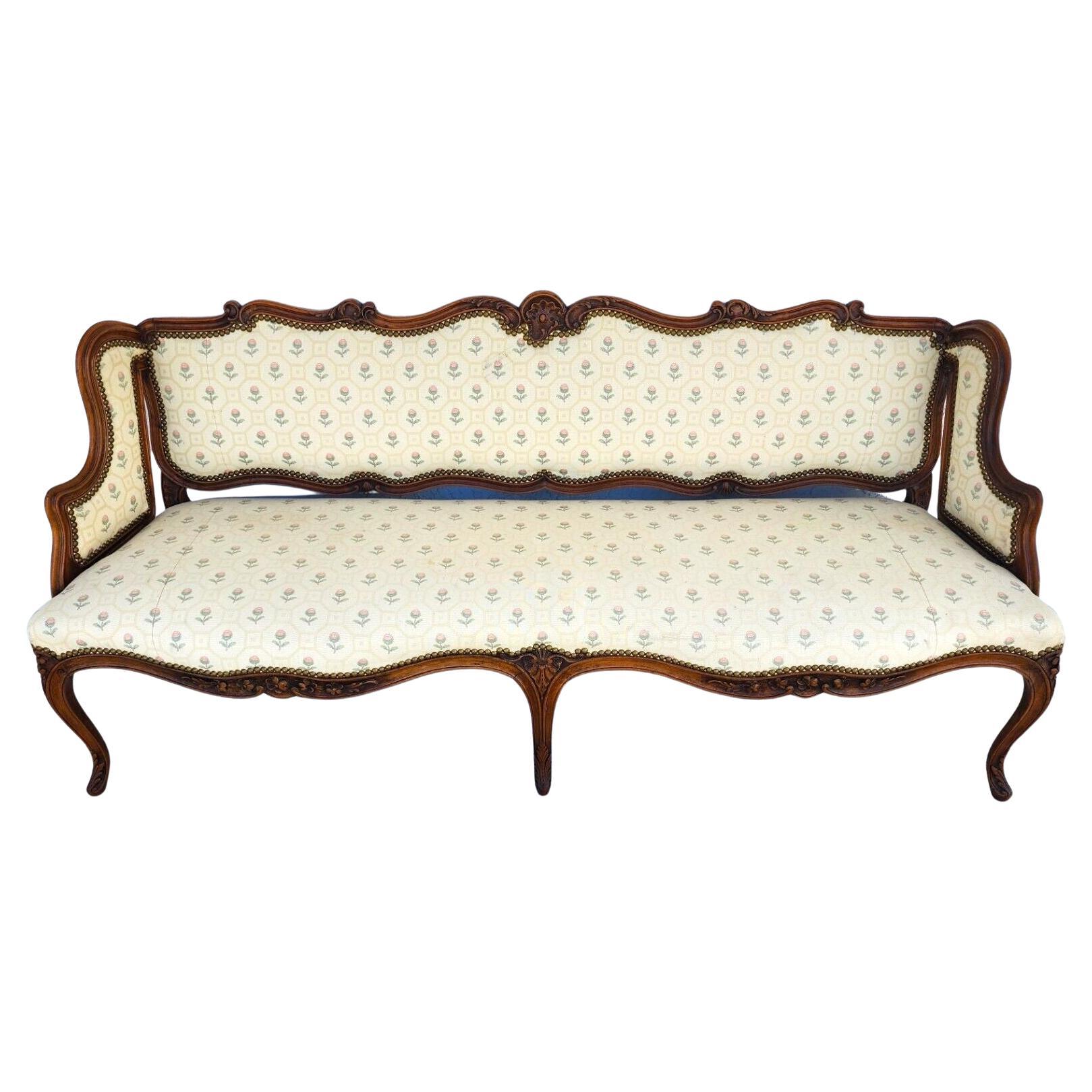 Antique Canape Bench Louis XV Style 1800s