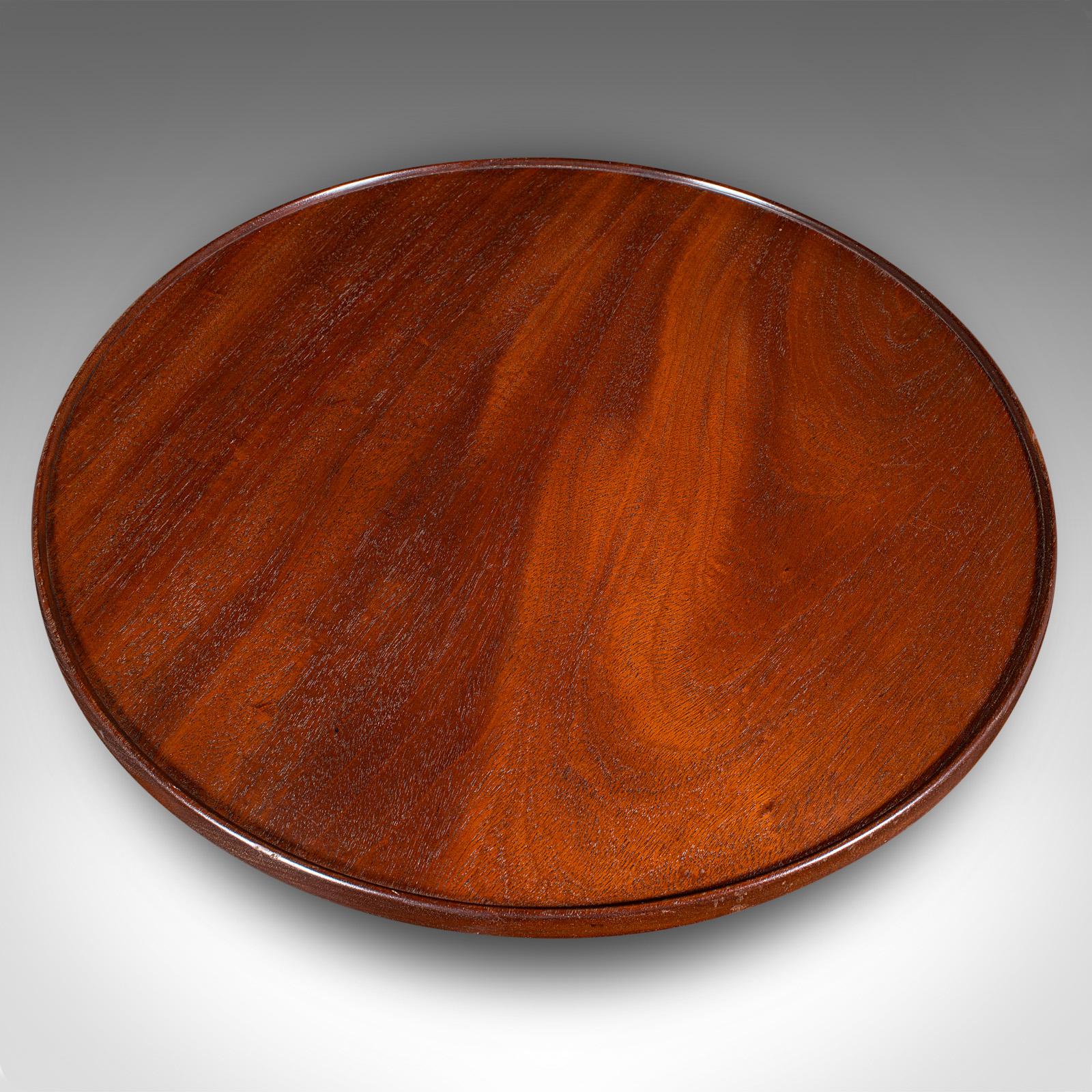 Antiker Canapé-Party-Drehteller, Englisch, Serviertablett, Lazy Susan, Edwardian (Mahagoni) im Angebot