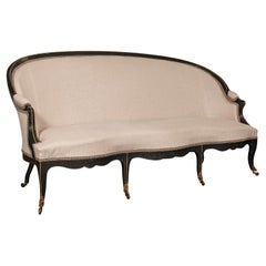 Canap ancien en canap, continental, banquette  3 places, Louis XV, victorien, 1870