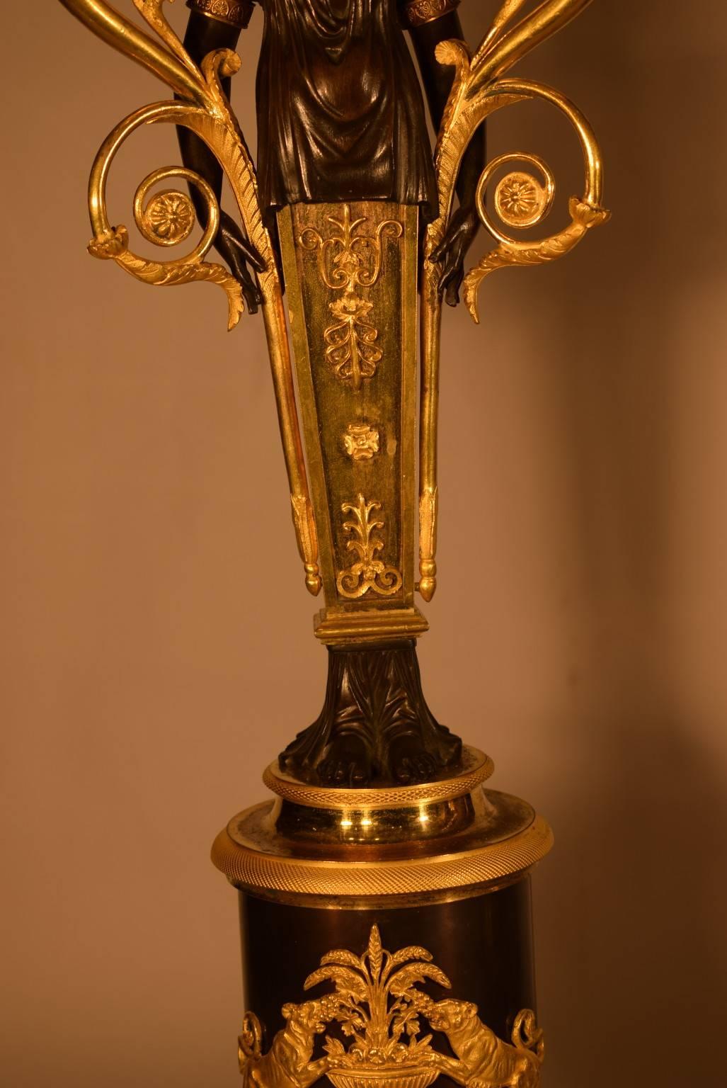 Antike antike Kandelaberlampen (Vergoldet) im Angebot