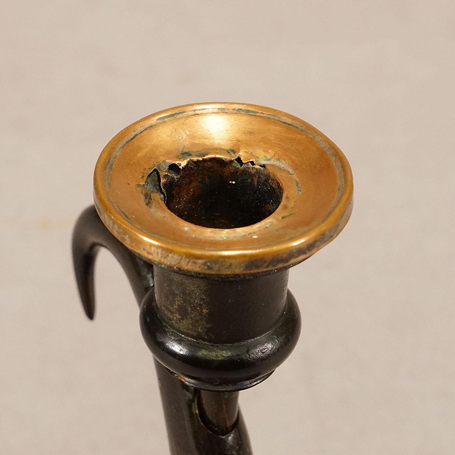 XIXe siècle Sticks de bougie anciens en corne de chamois véritable, 19e siècle en vente