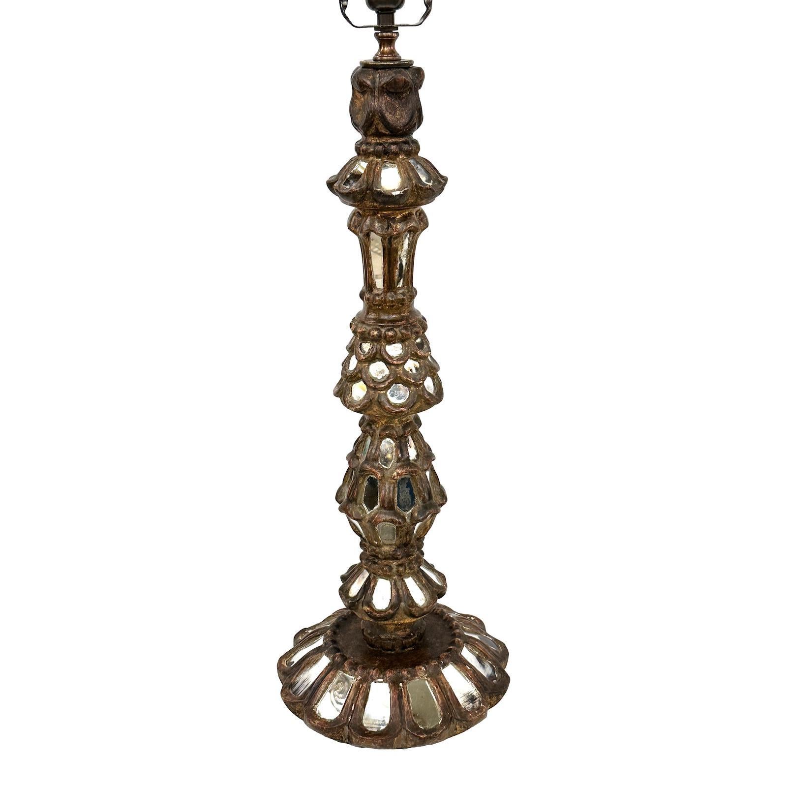 Spanish Antique Candlesitck Lamp For Sale
