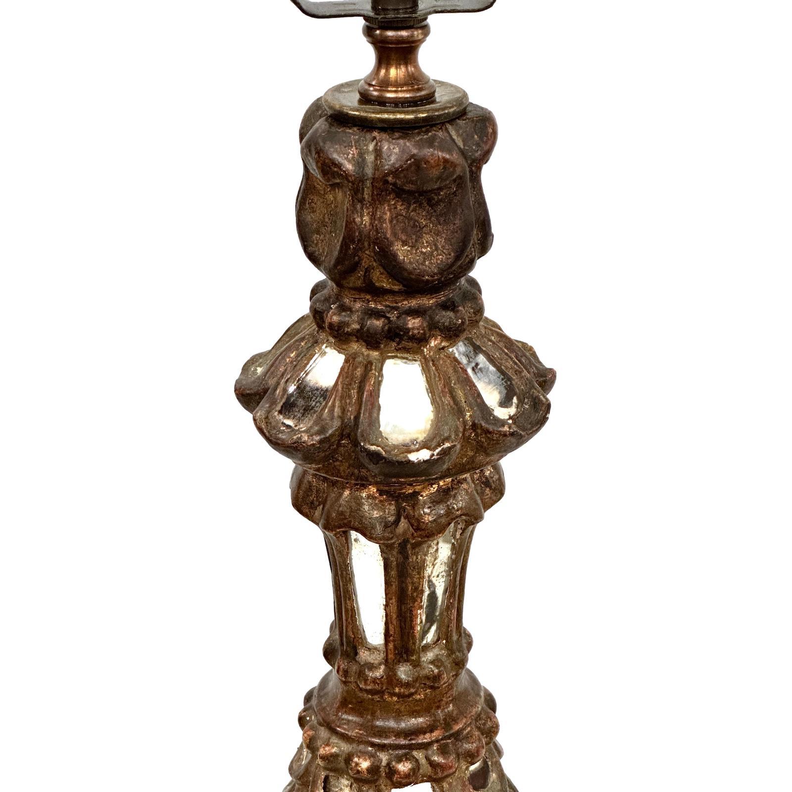 Antique Candlesitck Lamp In Good Condition For Sale In New York, NY