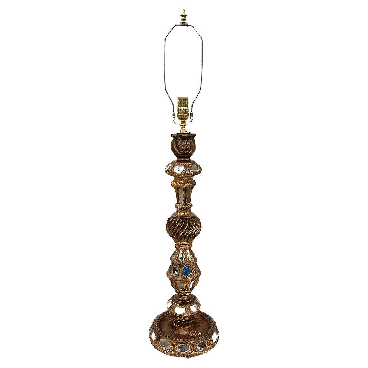 Antique Candlesitck Lamp For Sale