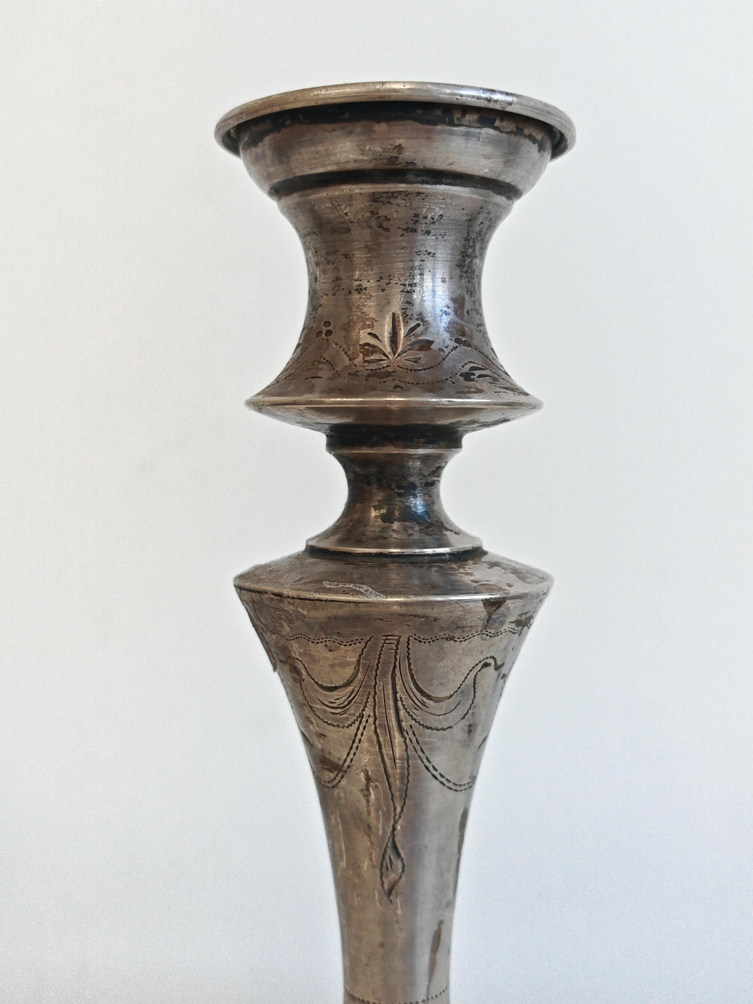 Vittoriano Antico candeliere in argento, Austria, XIX secolo in vendita