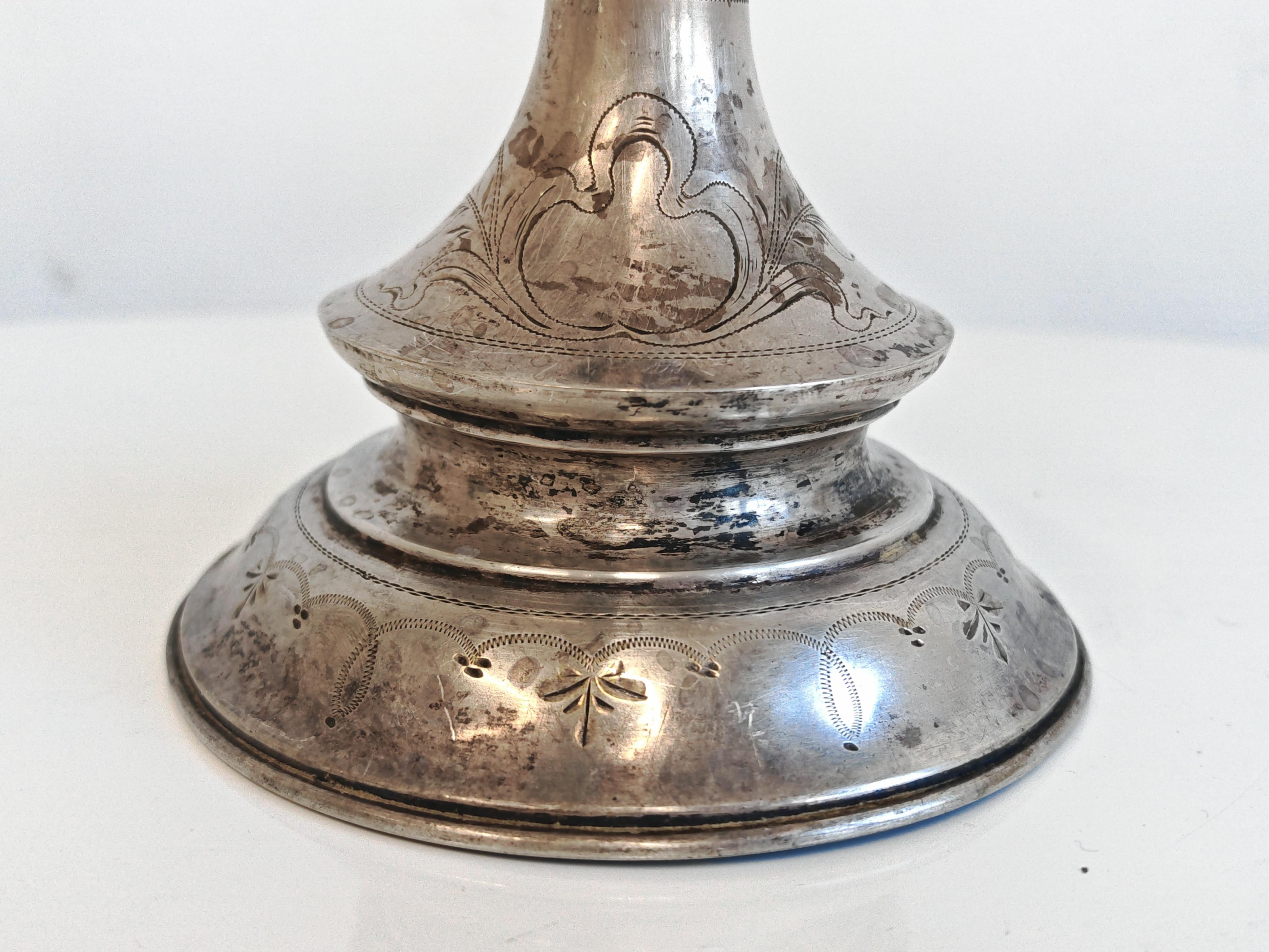 Austriaco Antico candeliere in argento, Austria, XIX secolo in vendita