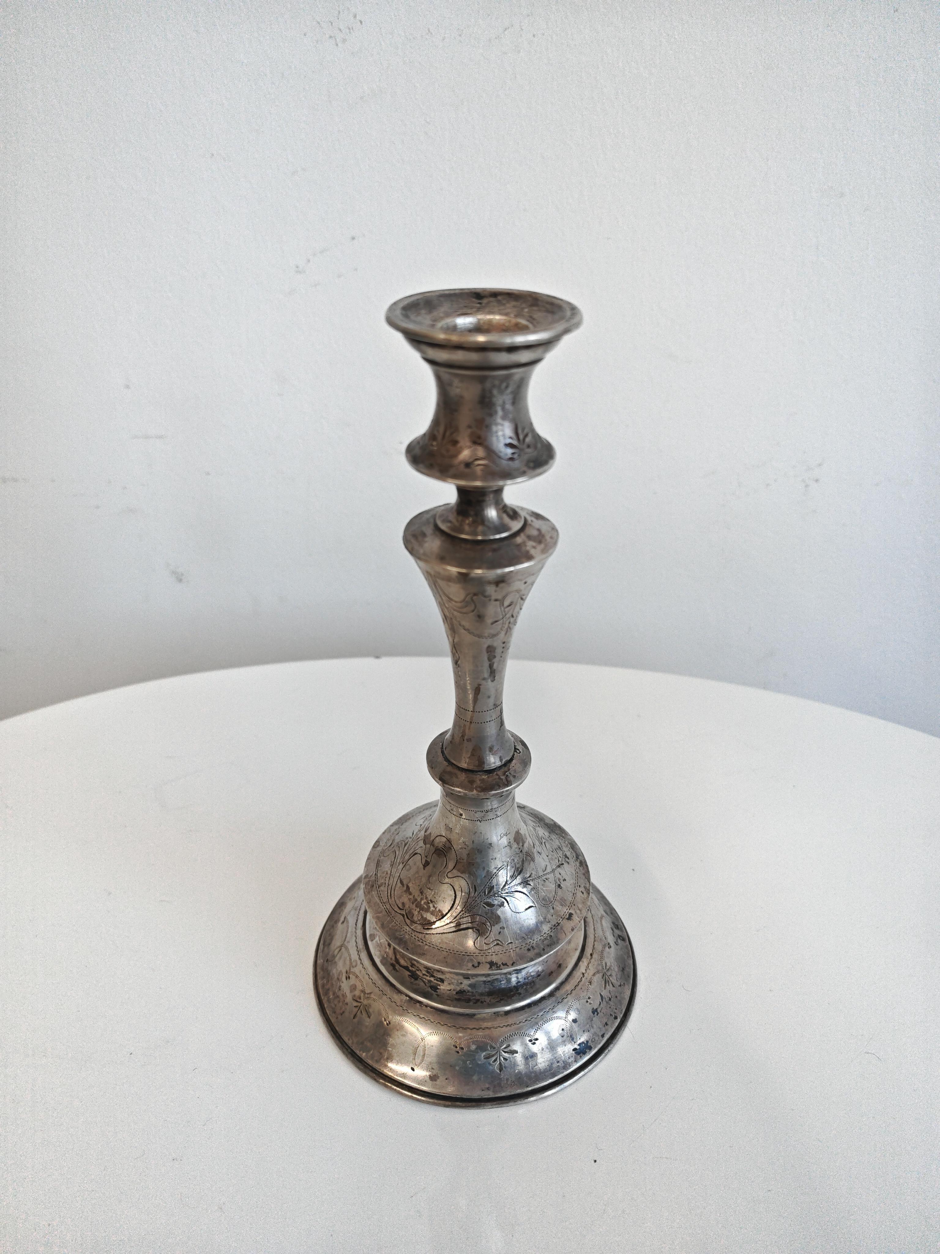 Fine XIX secolo Antico candeliere in argento, Austria, XIX secolo in vendita