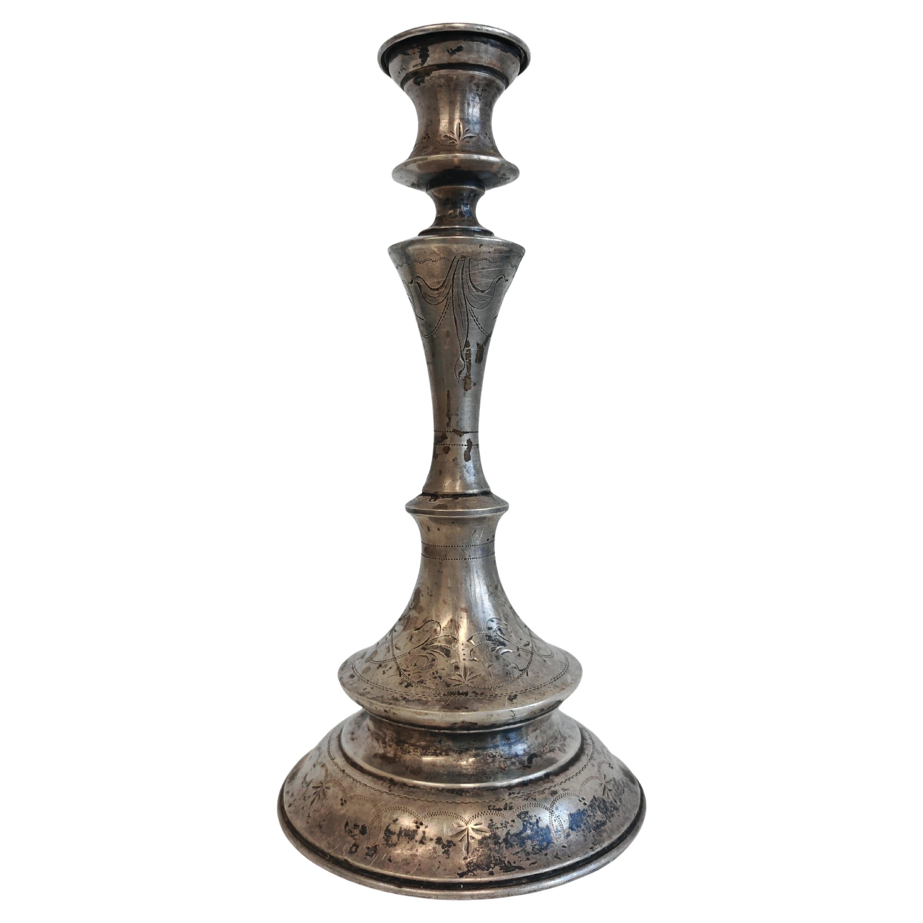 Antique Candlestick in silver, Austria 19th Century