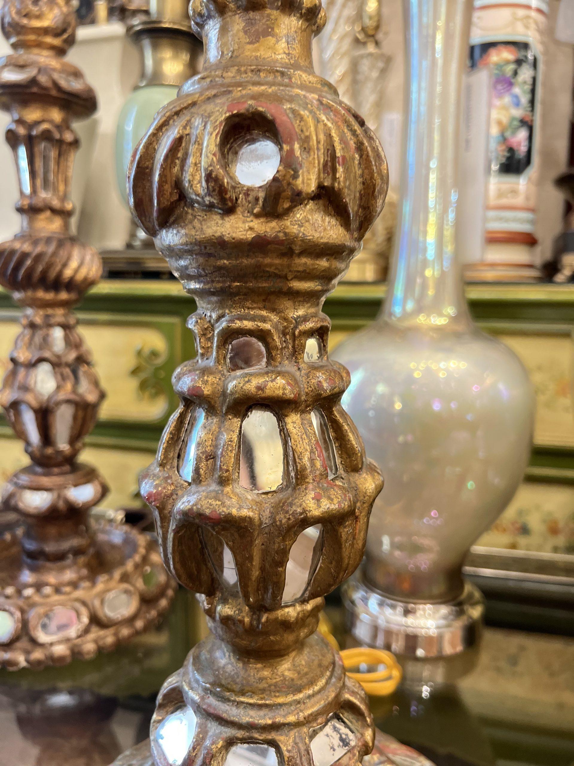 Spanish Antique Candlestick Lamp For Sale
