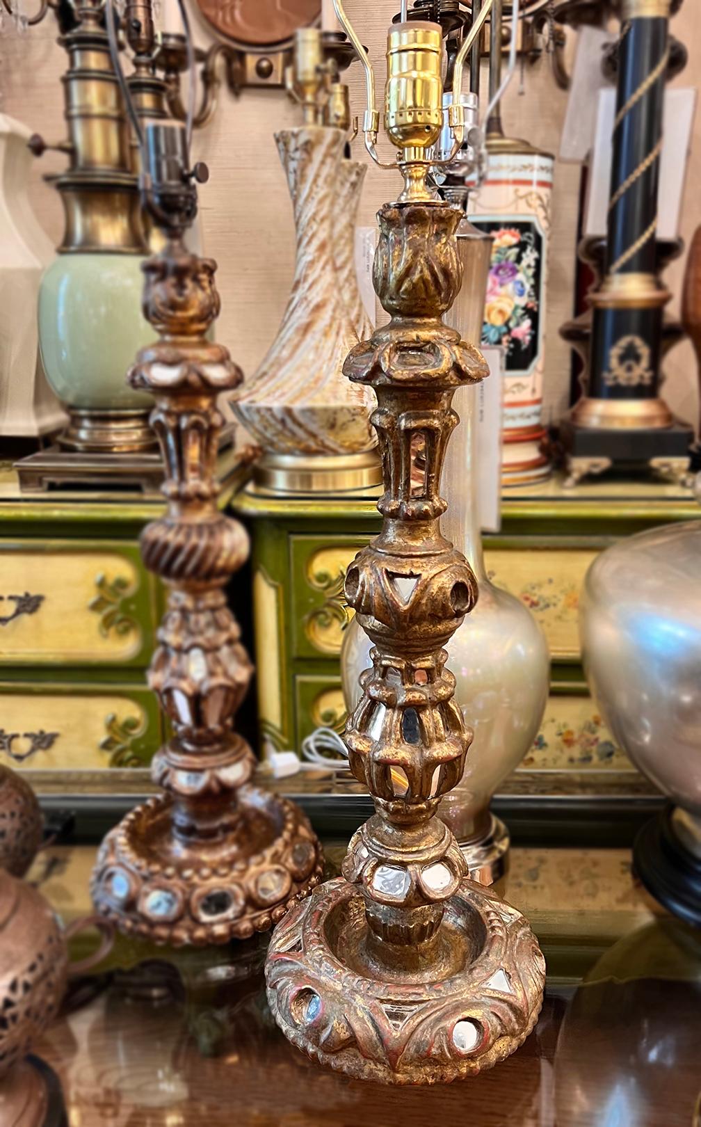 Antike Kerzenständer-Lampe im Zustand „Gut“ im Angebot in New York, NY