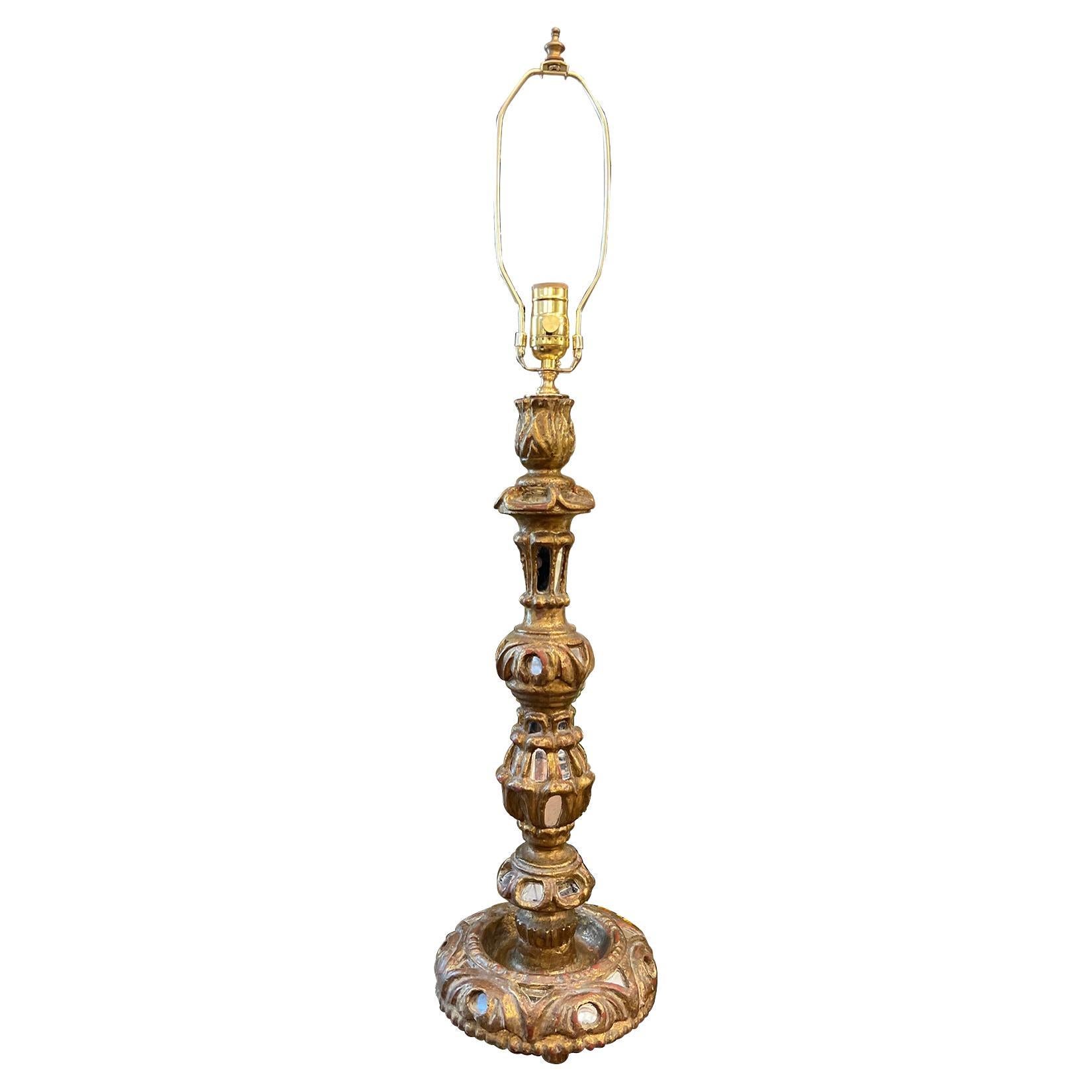 Antique Candlestick Lamp For Sale