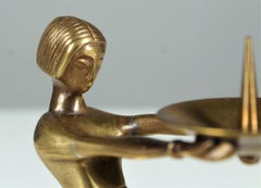 Antique Candlestick, By Albert Gustav Bunge, Brass, Early 20th Century