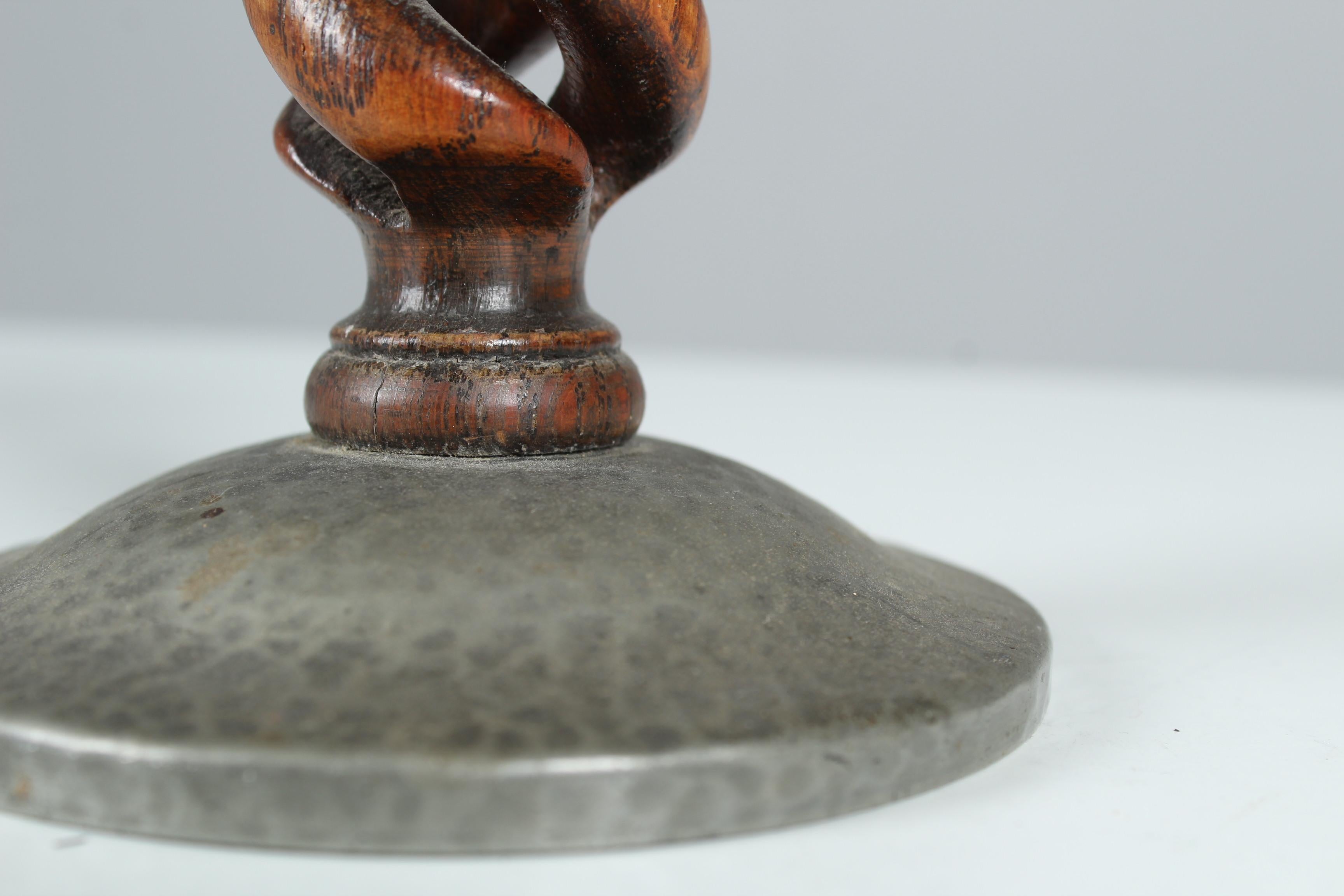 Antique Candlestick, Stamped Tudric Pewter, circa 1905 For Sale 2