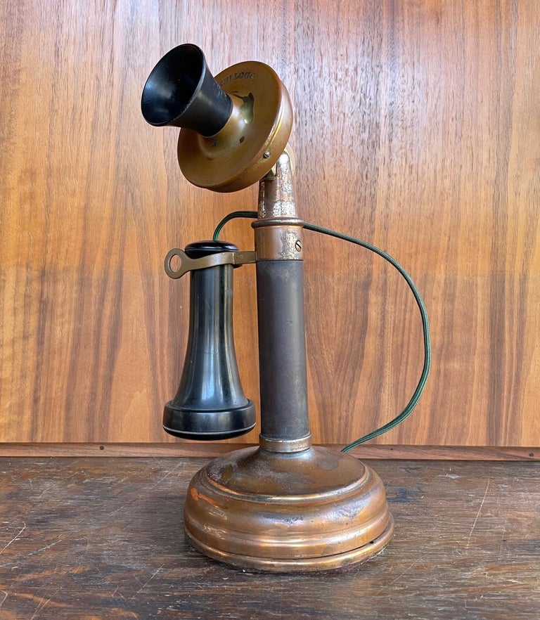 Antique Candlestick Telephone Obsolete Gift Prop Vintage Industrial